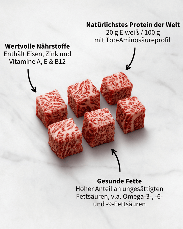 Gesunde Fette Wagyu Cubes
